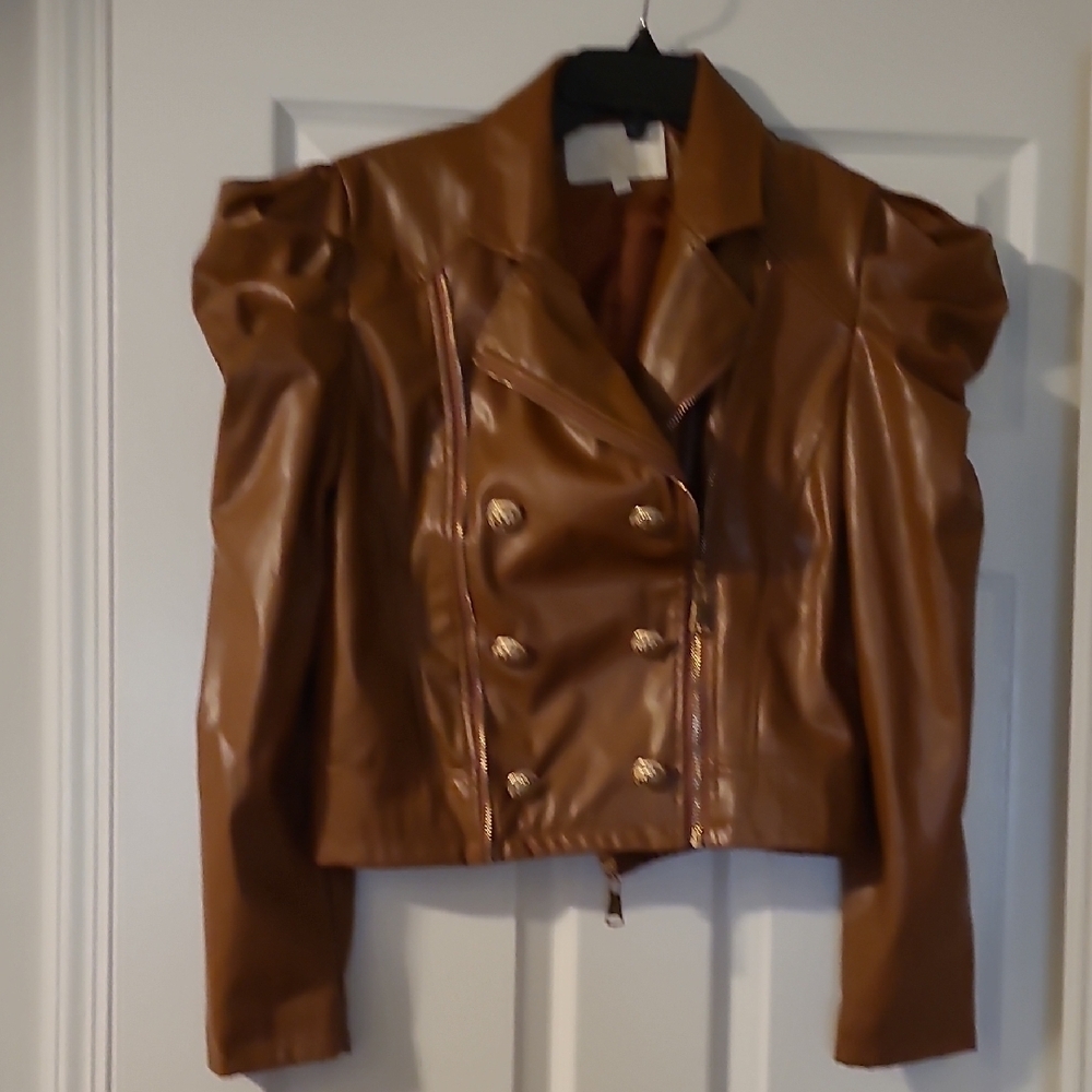 Brown Double-Breasted Women's Jacket